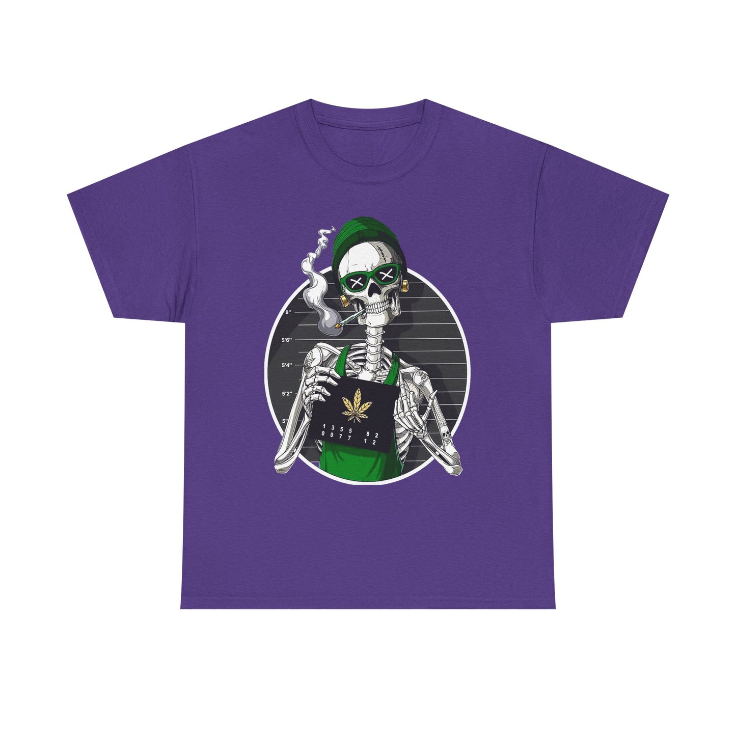 Edgy Skeleton Cannabis Tee | Unisex Heavy Cotton T-Shirt