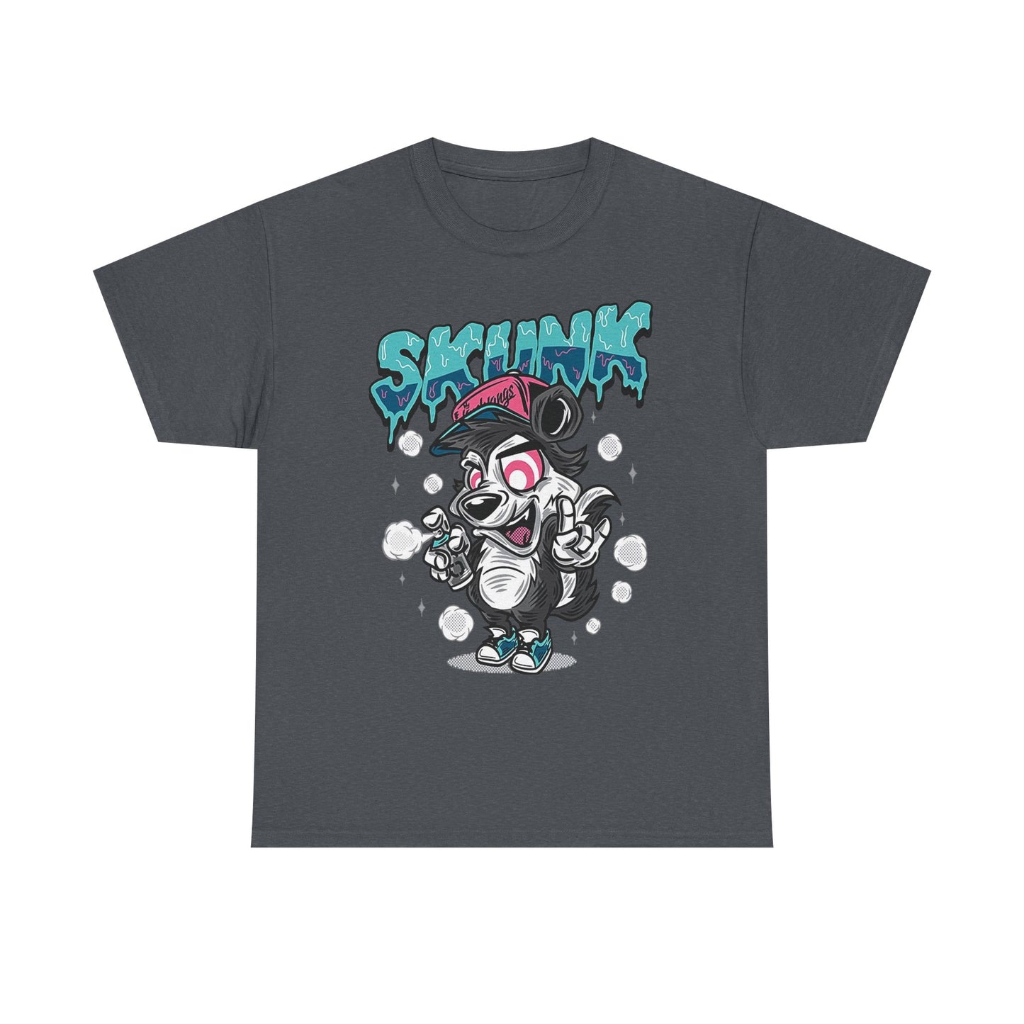 Cool Cartoon Graphic Tee - 'Skunk' Design, Unisex Heavy Cotton T-Shirt