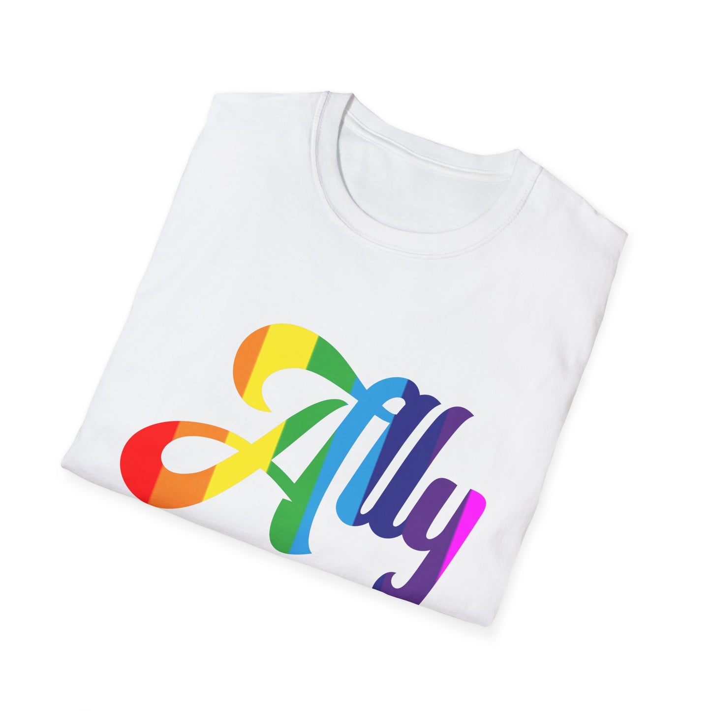 Pride Ally T-Shirt, Unisex Tee for LGBTQ+ Support, Softstyle Shirt for Everyday Wear, Gift for Allies