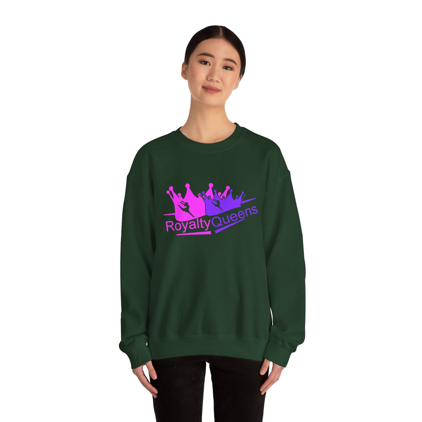 Royalty Queens Crewneck Sweatshirt — Pink & Purple Crown Graphic