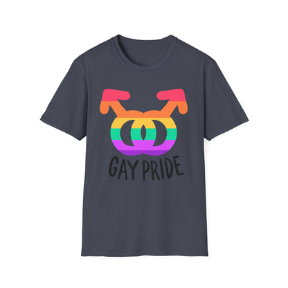 Gay Pride Unisex Softstyle T-Shirt | LGBTQ+ Pride Apparel, Festival Outfits, Gift for Allies, Rainbow Shirt