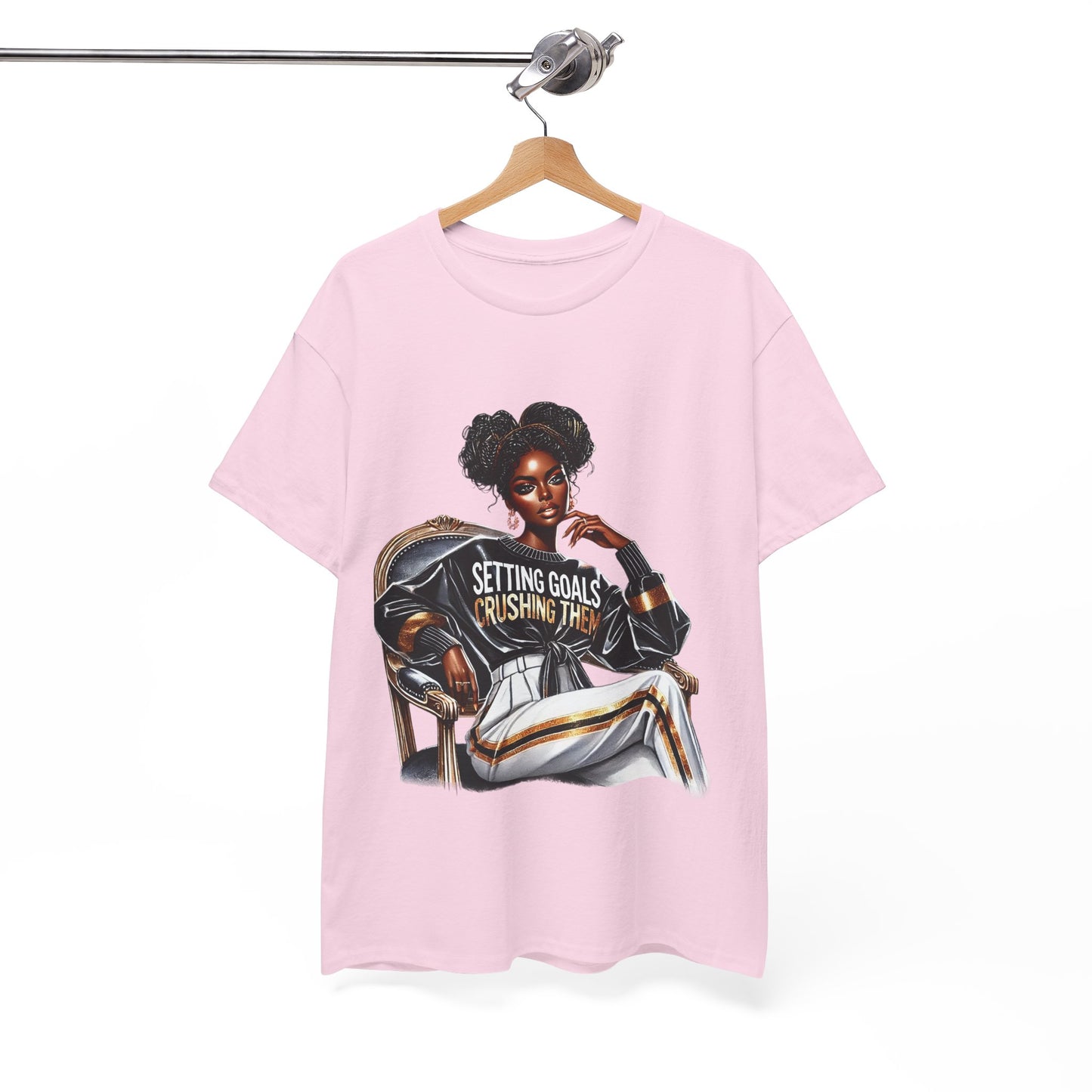 Motivational Tee - Setting Goals & Crushing Them - Unisex Heavy Cotton Shirt