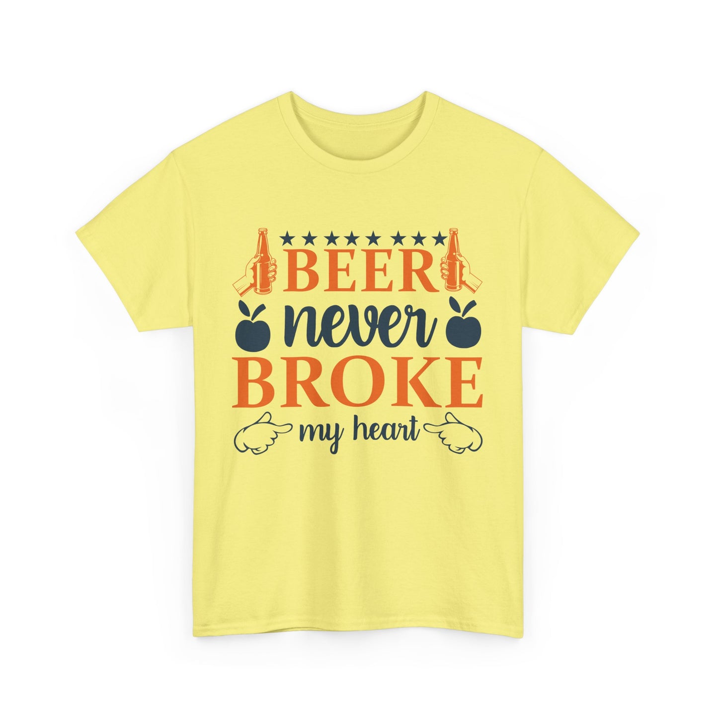 Beer Never Broke My Heart Tee, Funny Humor Shirt, Beer Lover Gift, Unisex Cotton T-Shirt, Party Apparel, Summer Fun