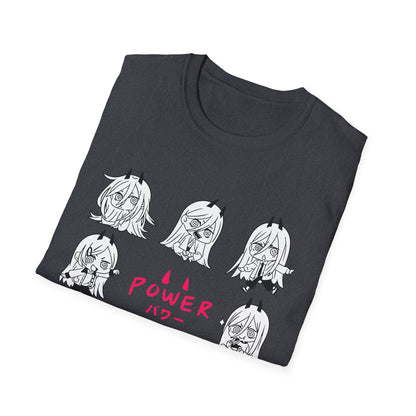 Graphic Anime T-Shirt - 'Power' Design, Unisex Tee for Anime Lovers, Gift for Birthdays & Holidays, Casual Wear, Fun Graphic Shirt