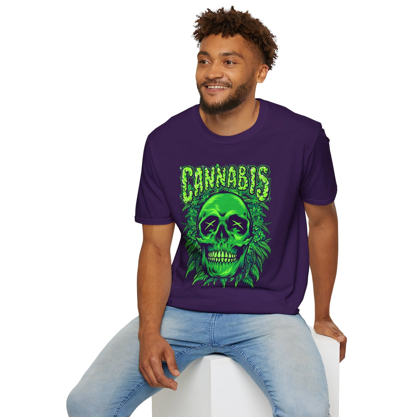 Green Skull Cannabis Unisex T-Shirt – Perfect for Stoner Culture and Everyday Wear