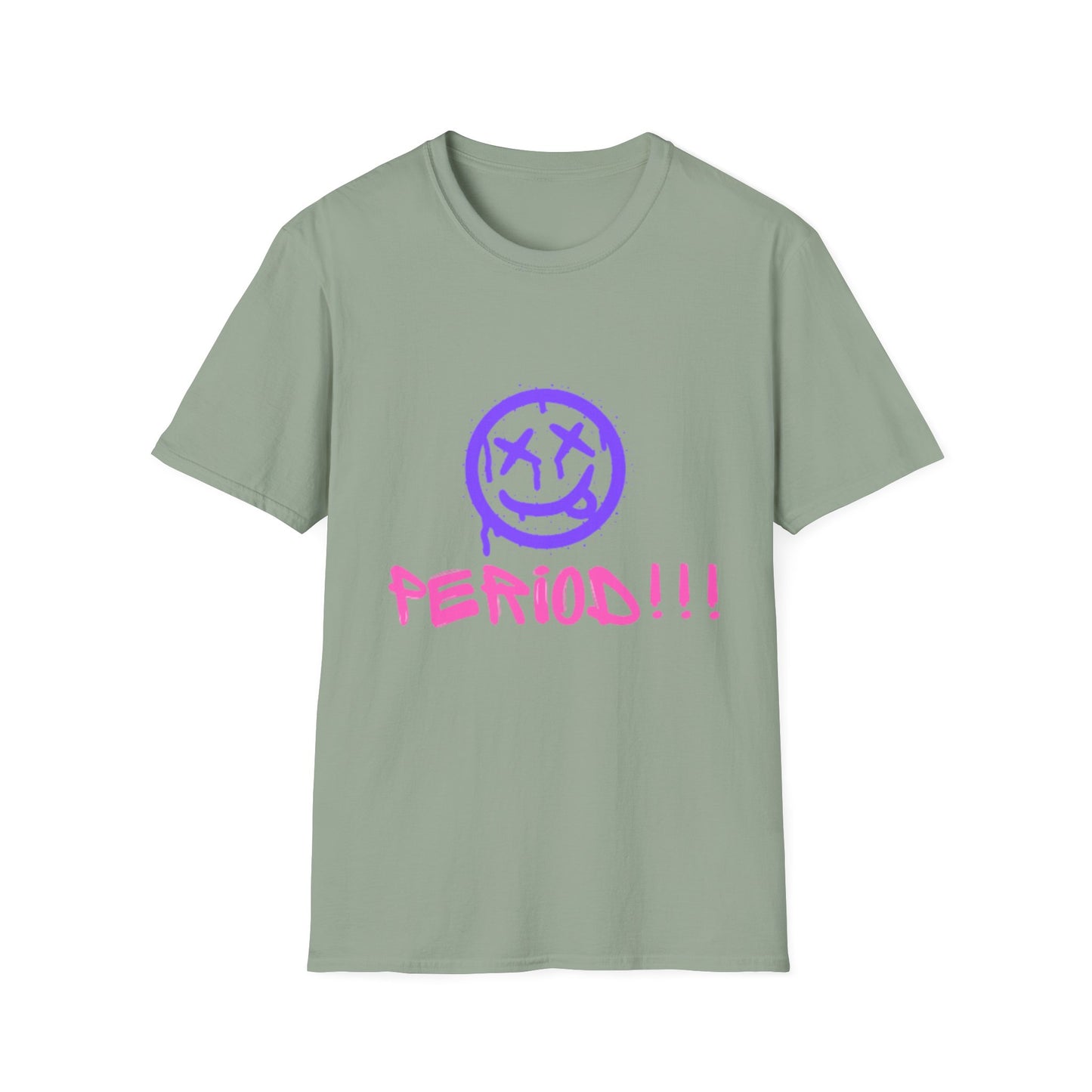 Vibrant Graphic Tee - 'PERIOD!!!' Unisex Softstyle T-Shirt, Trendy Casual Wear, Gift for Friends, Statement Tee, Everyday Comfort