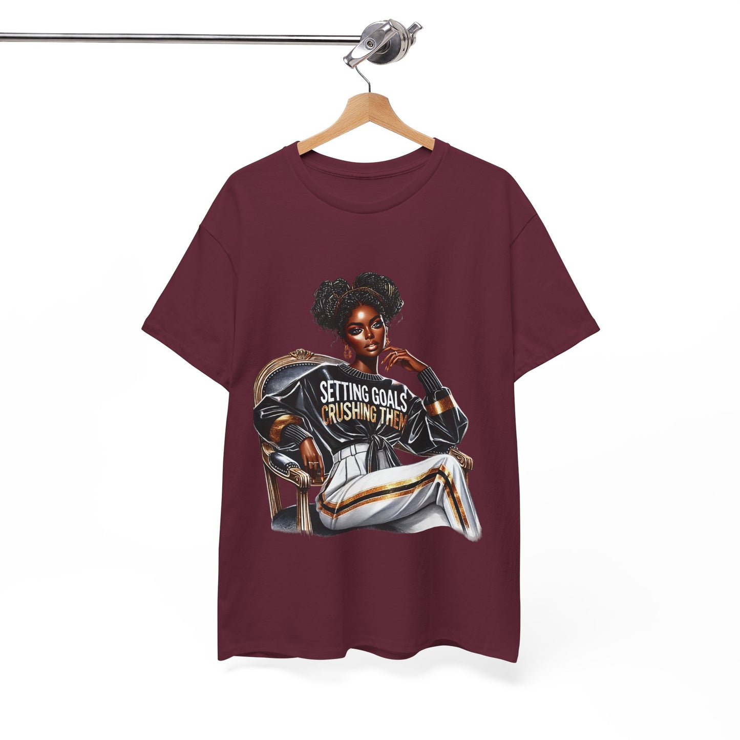 Motivational Tee - Setting Goals & Crushing Them - Unisex Heavy Cotton Shirt