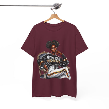 Motivational Tee - Setting Goals & Crushing Them - Unisex Heavy Cotton Shirt