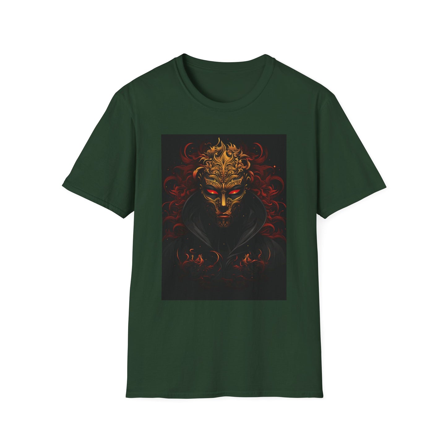Bold Graphic Unisex Softstyle T-Shirt with Mask Design