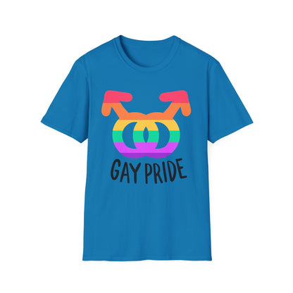 Gay Pride Unisex Softstyle T-Shirt | LGBTQ+ Pride Apparel, Festival Outfits, Gift for Allies, Rainbow Shirt