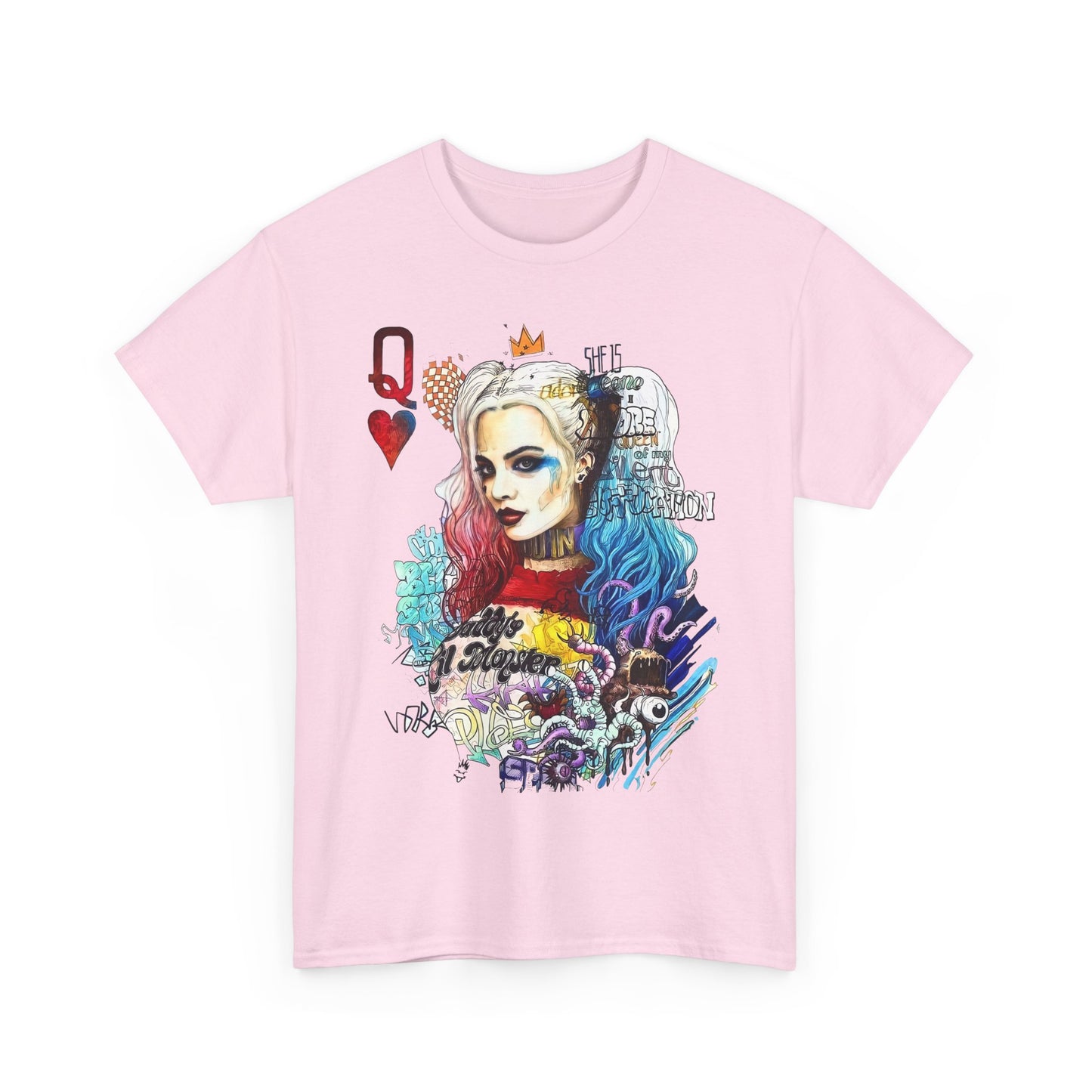 Harley Quinn Inspired Unisex Heavy Cotton Tee - Bold Graphic Design
