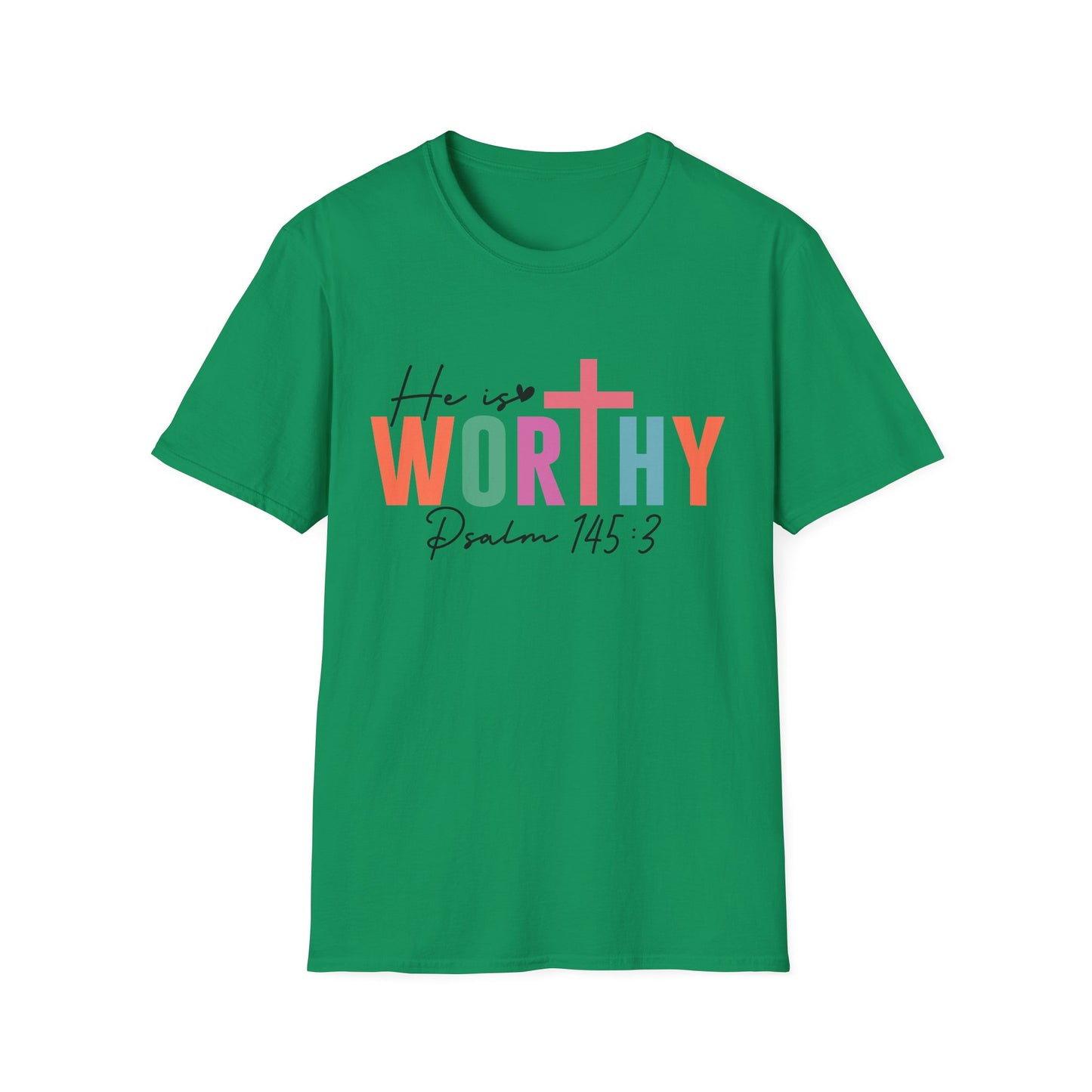 He is Worthy T-Shirt, Unisex Christian Tee, Psalm 145 3 Shirt, Inspirational Gift, Faith-Based Apparel, Church Outfit