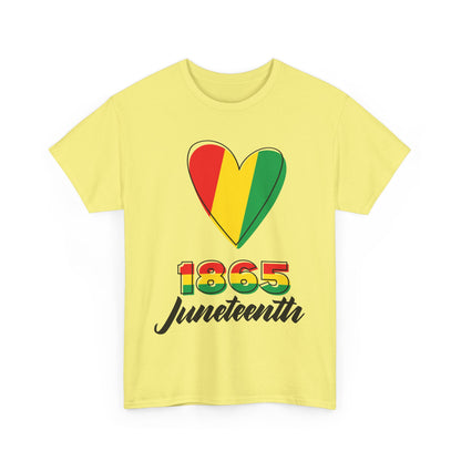 Juneteenth Heart Unisex Heavy Cotton Tee, Celebrate Freedom, Heritage Spirit Shirt, Black History Month Gift, Casual Tee for All