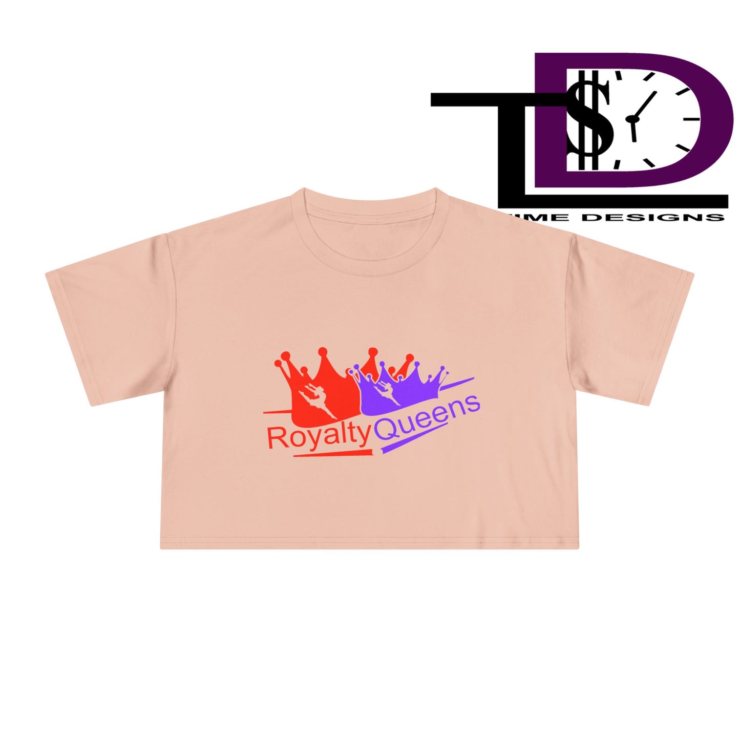 Royalty Queens Women's Crop Tee - Fun Summer Style, Casual Streetwear, Gift for Her, Festival Outfit, Vivid Crown Design