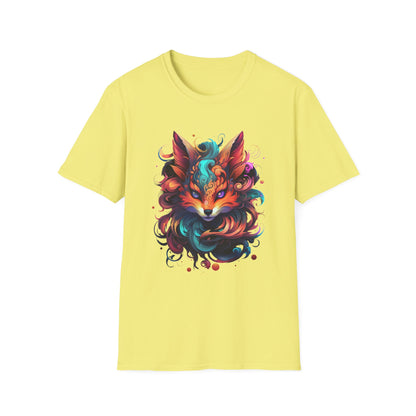 Colorful Fox Illustration Unisex T-Shirt - Vibrant Art Tee