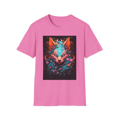 Vibrant Fox Floral Unisex Softstyle T-Shirt