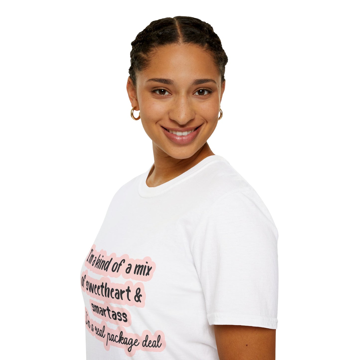 Funny Quote Unisex Softstyle T-Shirt - "I'm a mix of sweetheart & smartass"