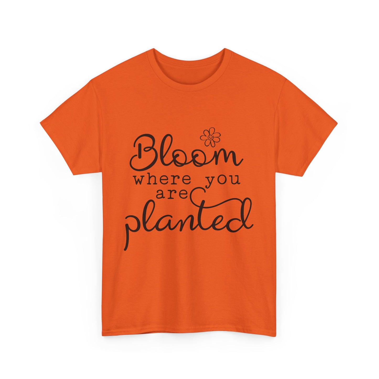 Inspirational Bloom Tee - Unisex Heavy Cotton T-Shirt for Growth Mindset