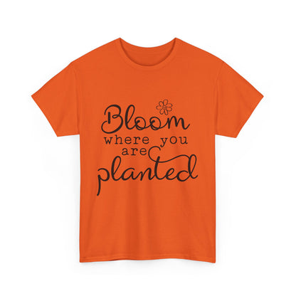 Inspirational Bloom Tee - Unisex Heavy Cotton T-Shirt for Growth Mindset
