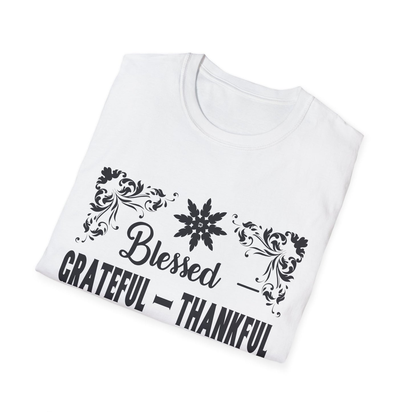 Grateful & Blessed T-Shirt, Spiritual Apparel, Thanksgiving Gift, Casual Wear, Unisex Gift Idea, Positive Affirmation Tee