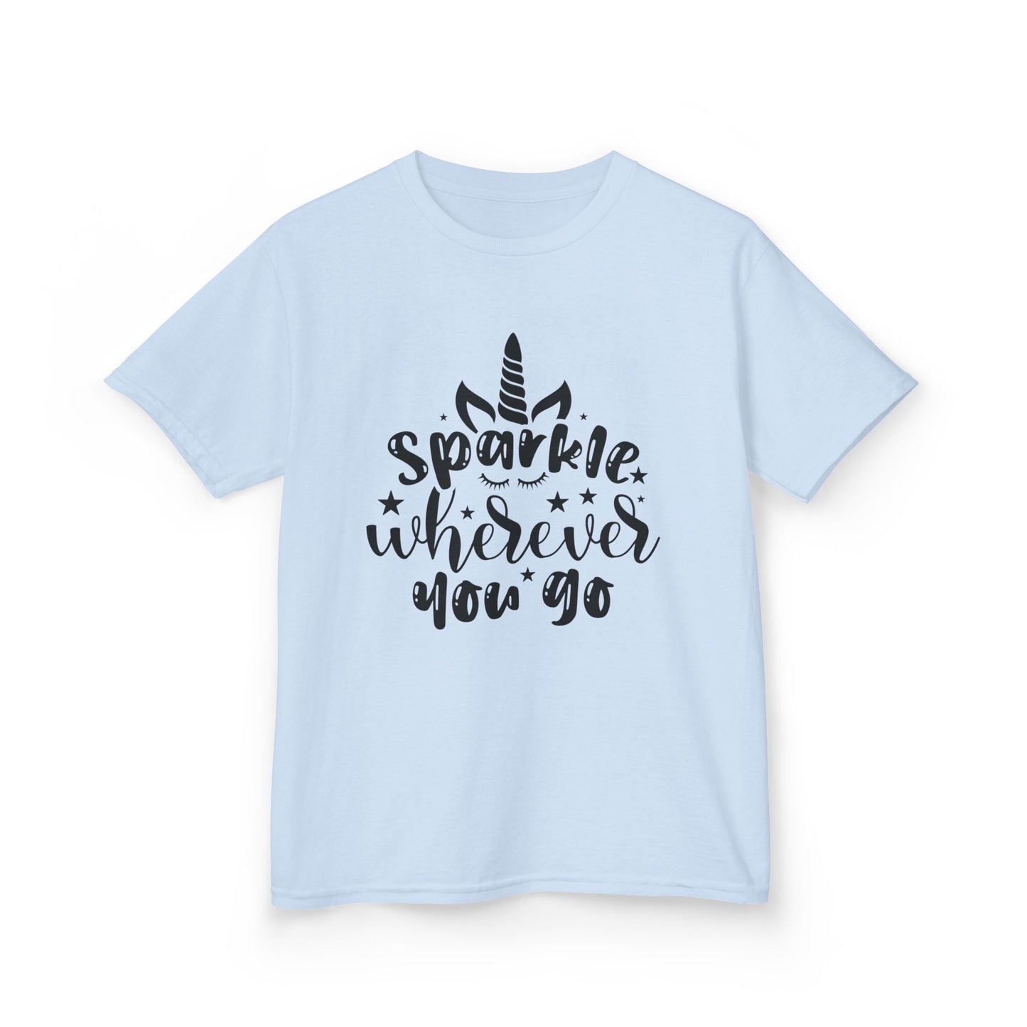 Sparkle Wherever You Go Kids Heavy Cotton Tee - Playful Unicorn Design
