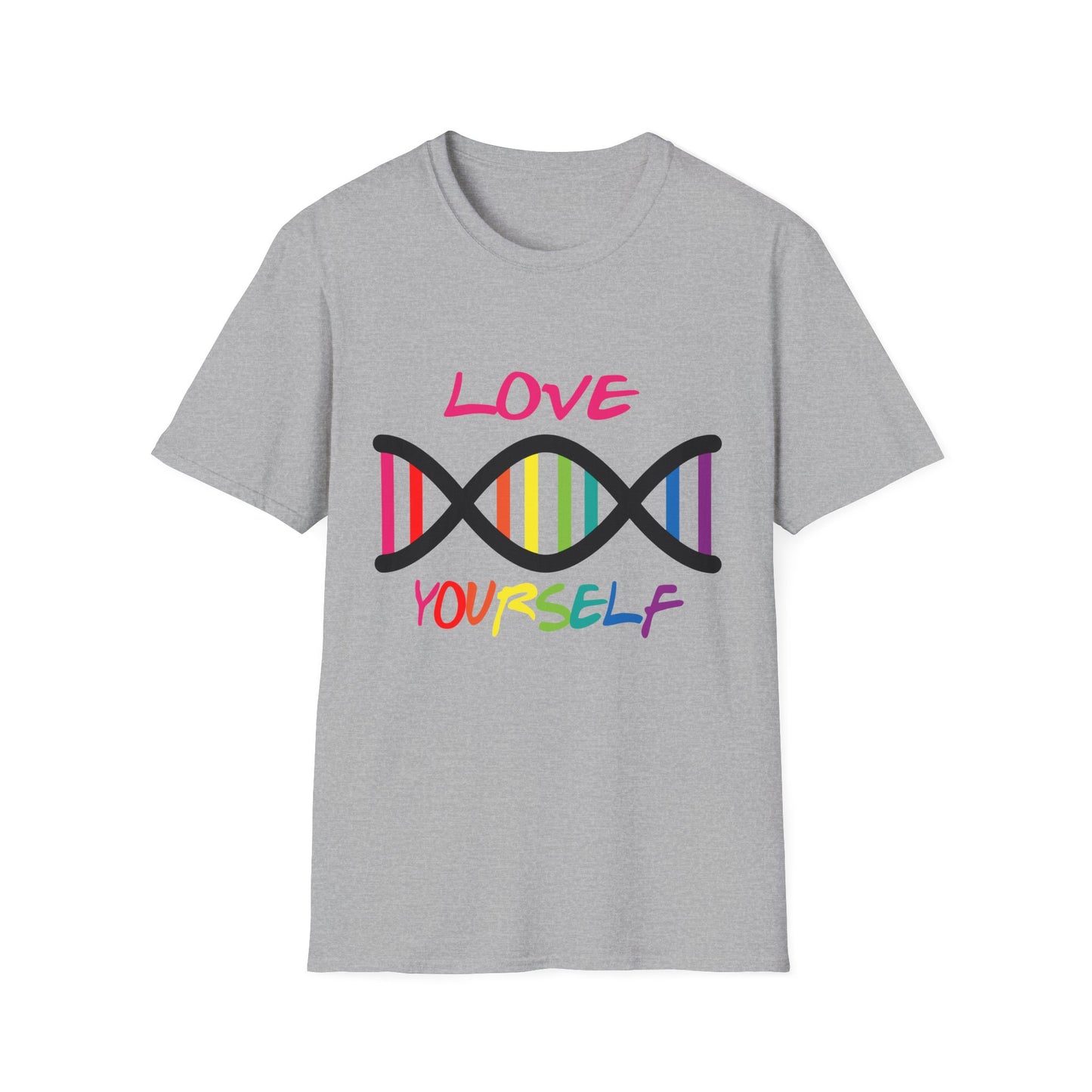 Love Yourself LGBTQ+ Pride T-Shirt, Unisex Rainbow Tee, Softstyle Shirt for Self-Care, Supportive Gift for Friends, Perfect for Pride Month