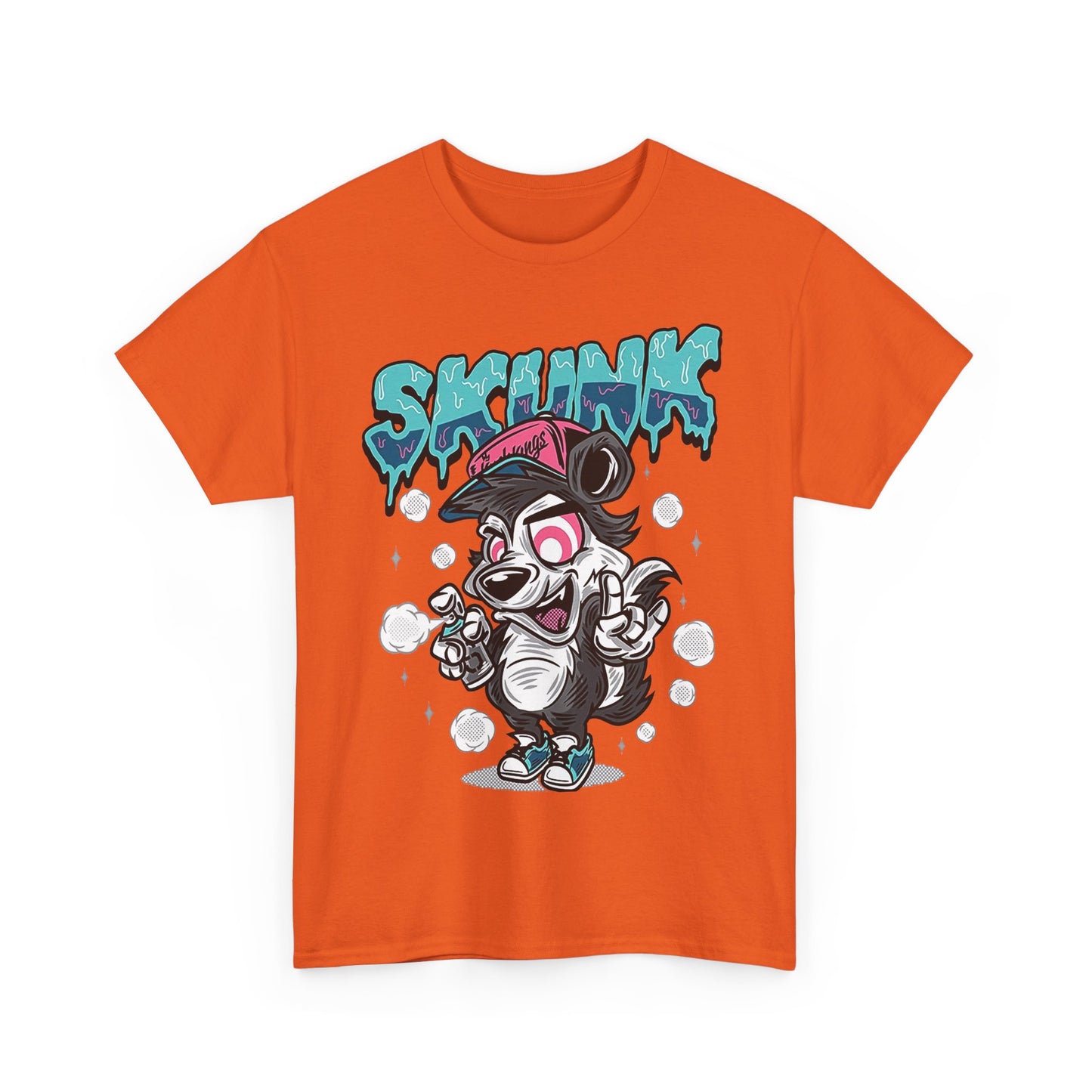 Cool Cartoon Graphic Tee - 'Skunk' Design, Unisex Heavy Cotton T-Shirt