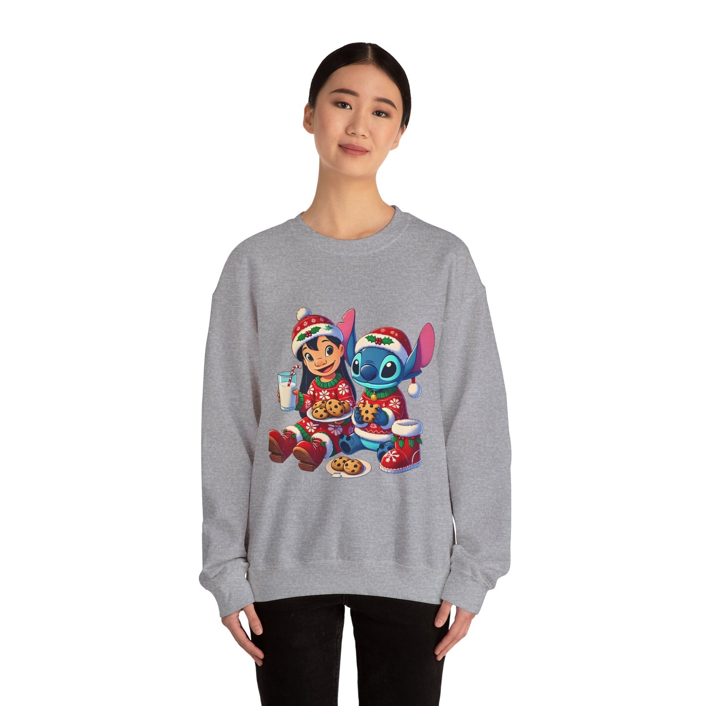 Holiday Character Sweatshirt — Cute Christmas Cookies & Milk Design