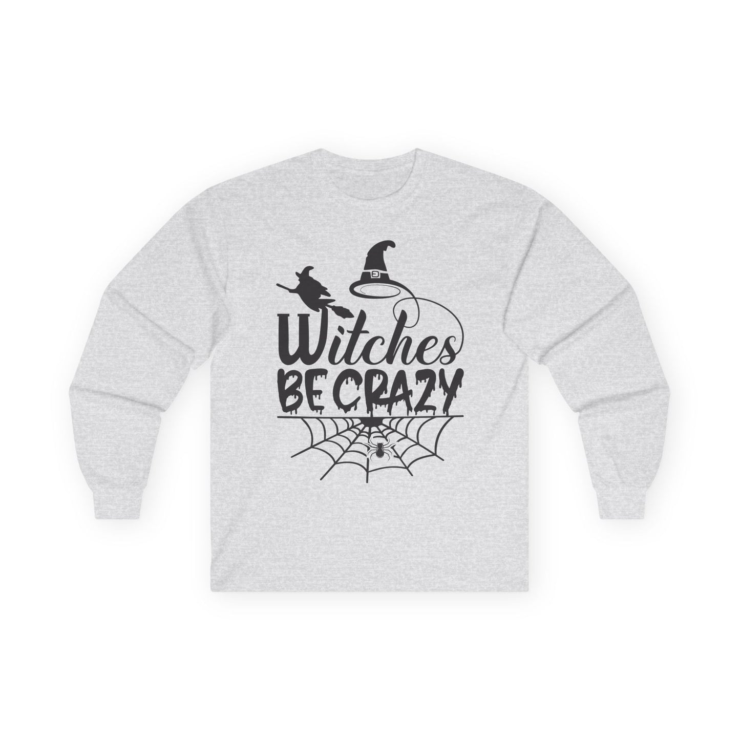 Witches Be Crazy Long Sleeve Tee, Unisex Shirt, Halloween Apparel, Spooky Style, Witchy Gift, Fall Fashion