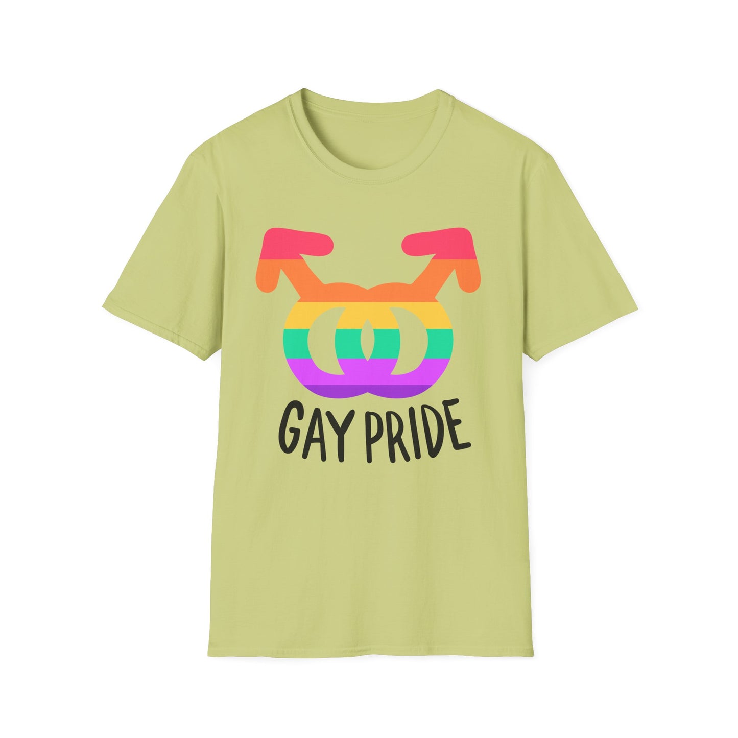 Gay Pride Unisex Softstyle T-Shirt | LGBTQ+ Pride Apparel, Festival Outfits, Gift for Allies, Rainbow Shirt