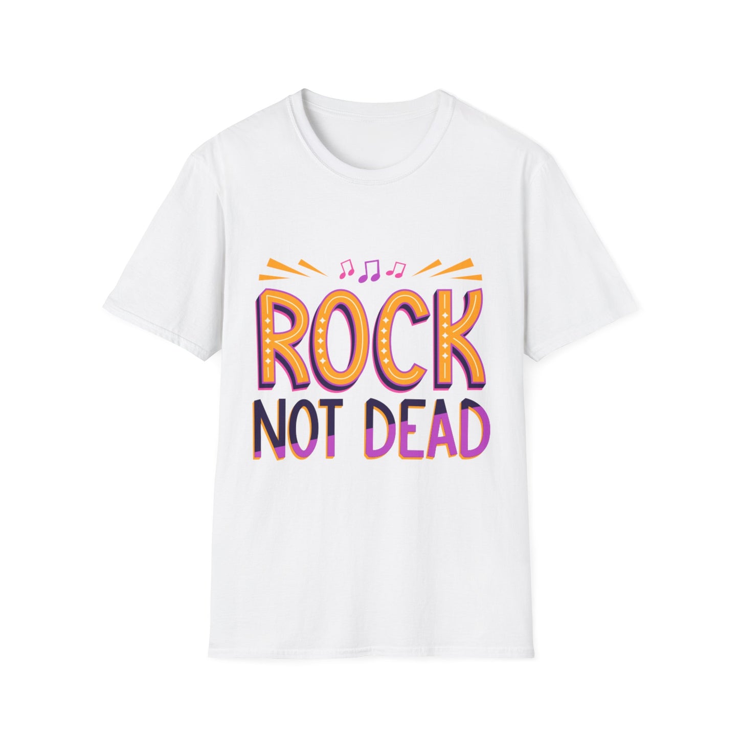 Rock Not Dead Unisex Softstyle T-Shirt | Music Lover Gift, Concert Apparel, Graphic Tee, Casual Wear, Festival Outfit