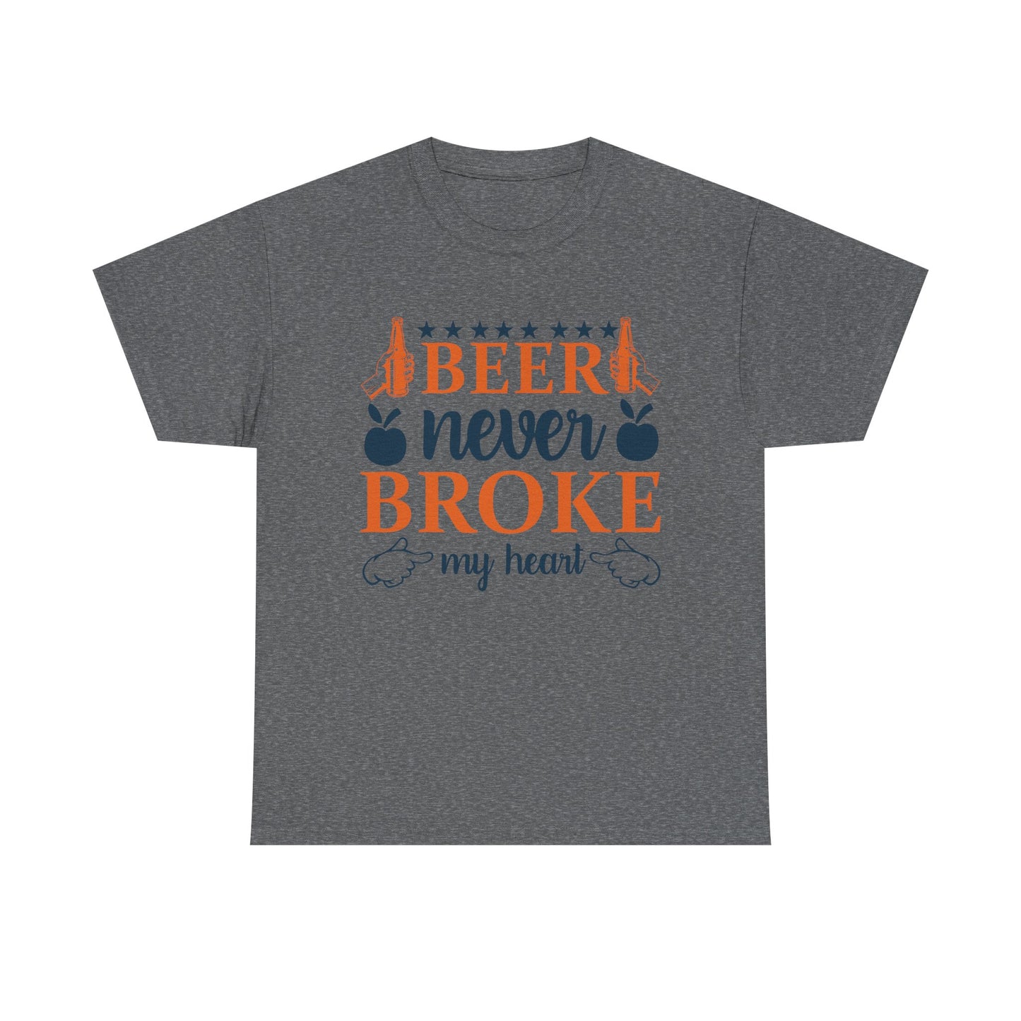 Beer Never Broke My Heart Tee, Funny Humor Shirt, Beer Lover Gift, Unisex Cotton T-Shirt, Party Apparel, Summer Fun