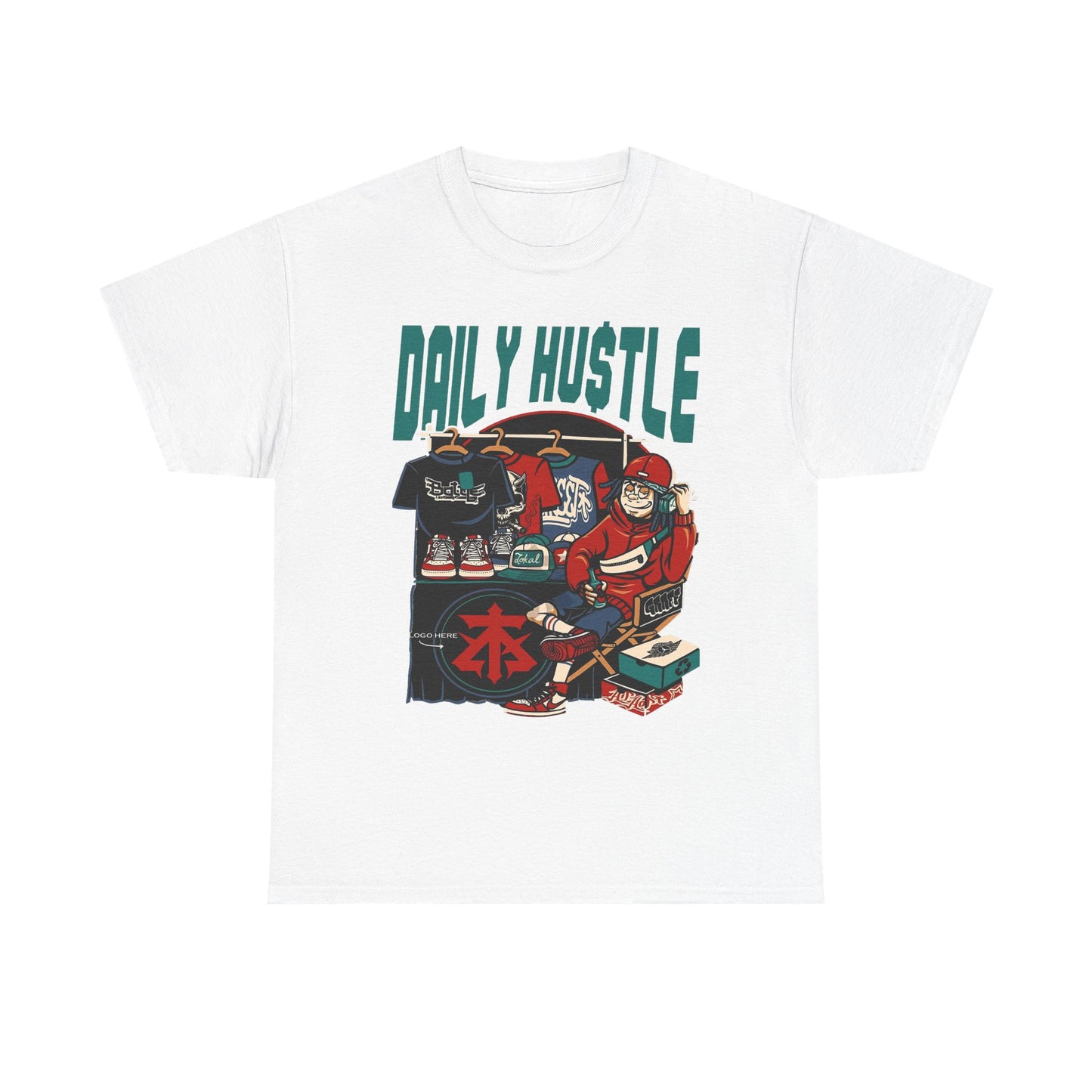 Daily Hustle Unisex Heavy Cotton Tee - Urban Streetwear for Creatives