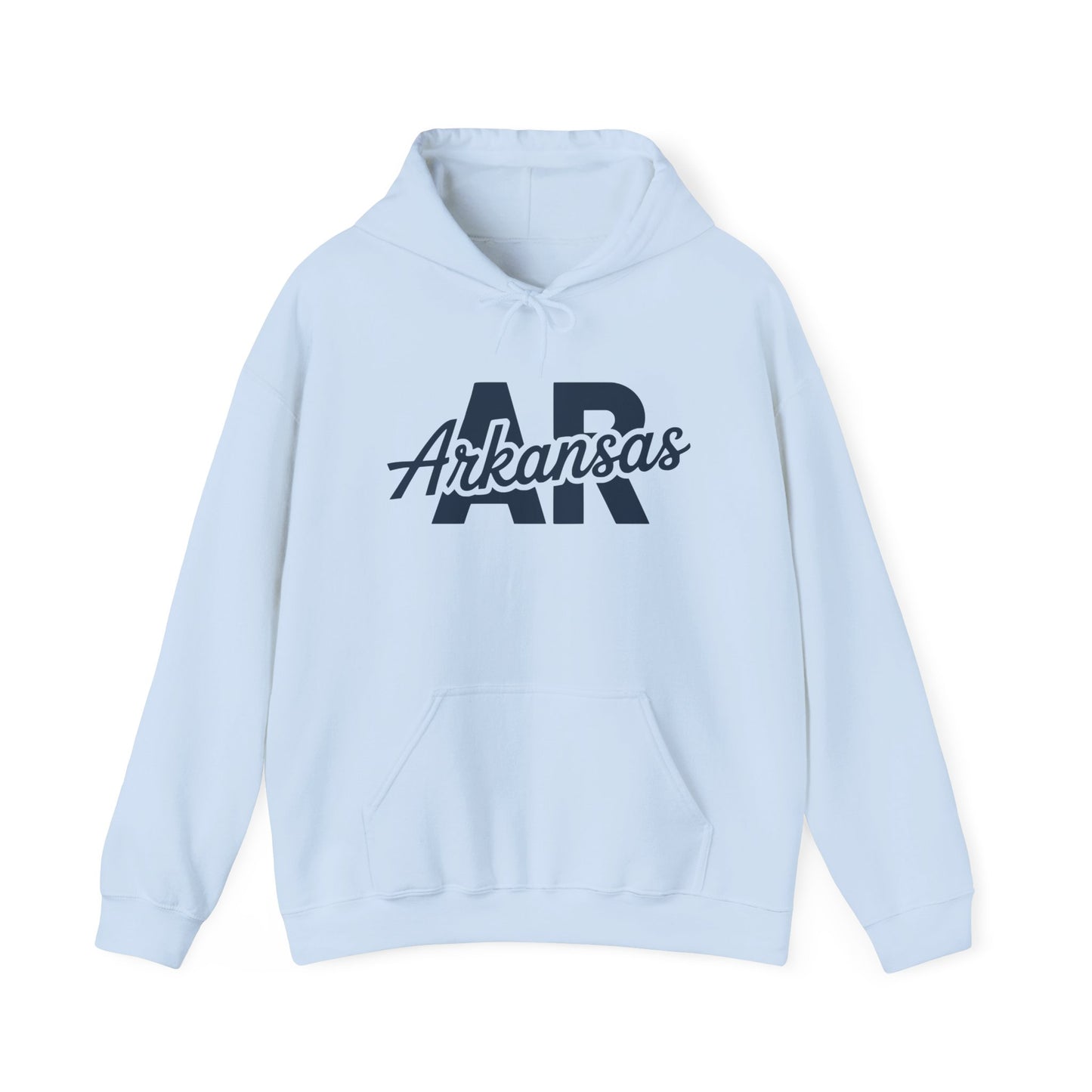 Arkansas AR Script Hoodie — Retro State Pride Pullover