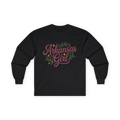 Arkansas Girl Long Sleeve Tee — Floral State Pride Shirt