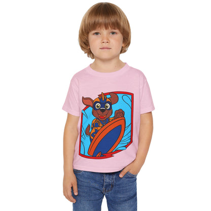 Toddler Graphic T-Shirt, Fun Surfing Dog Design, Kids Beachwear, Playful Summer Outfit, Birthday Gift for Boys & Girls