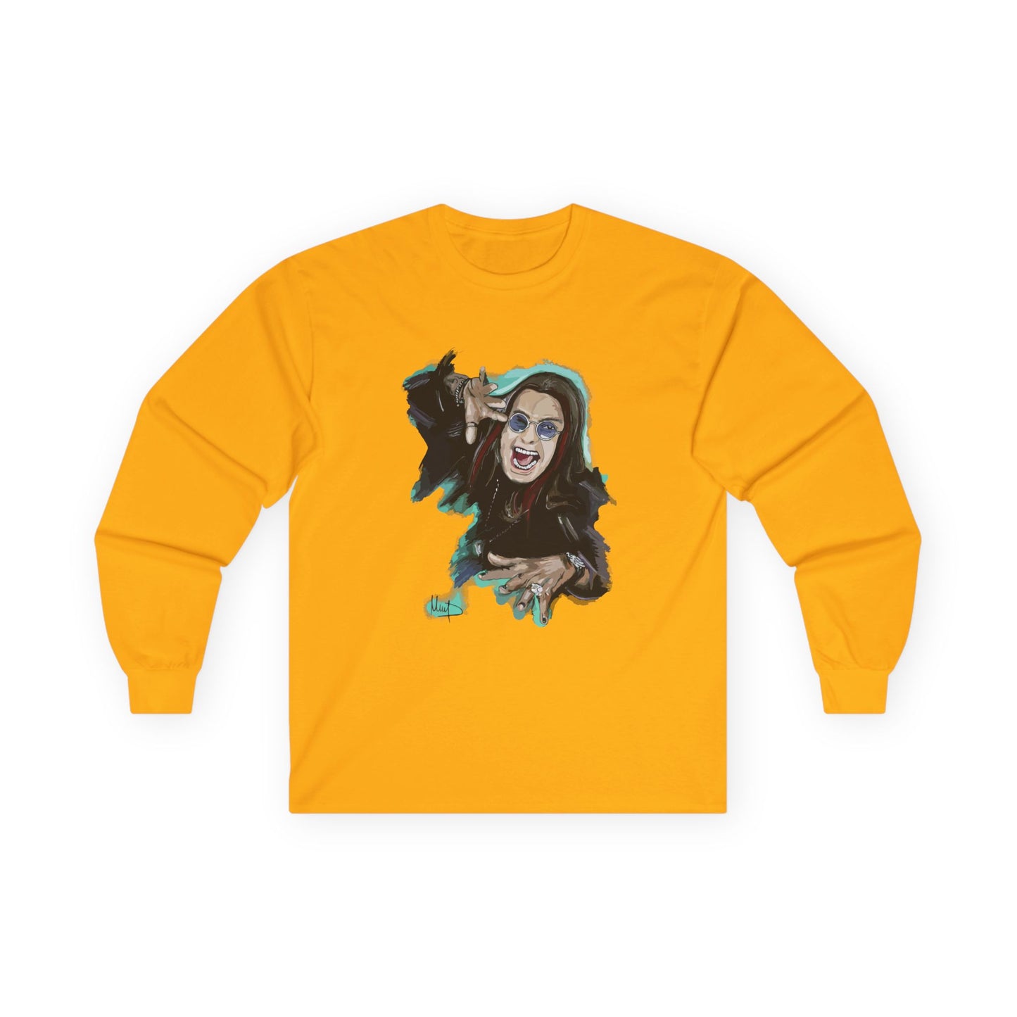 Long Sleeve Tee — Retro Rock Singer Graphic