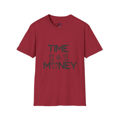 Inspirational Unisex Softstyle T-Shirt - "Time is Money" Statement Tee for Financial Motivators