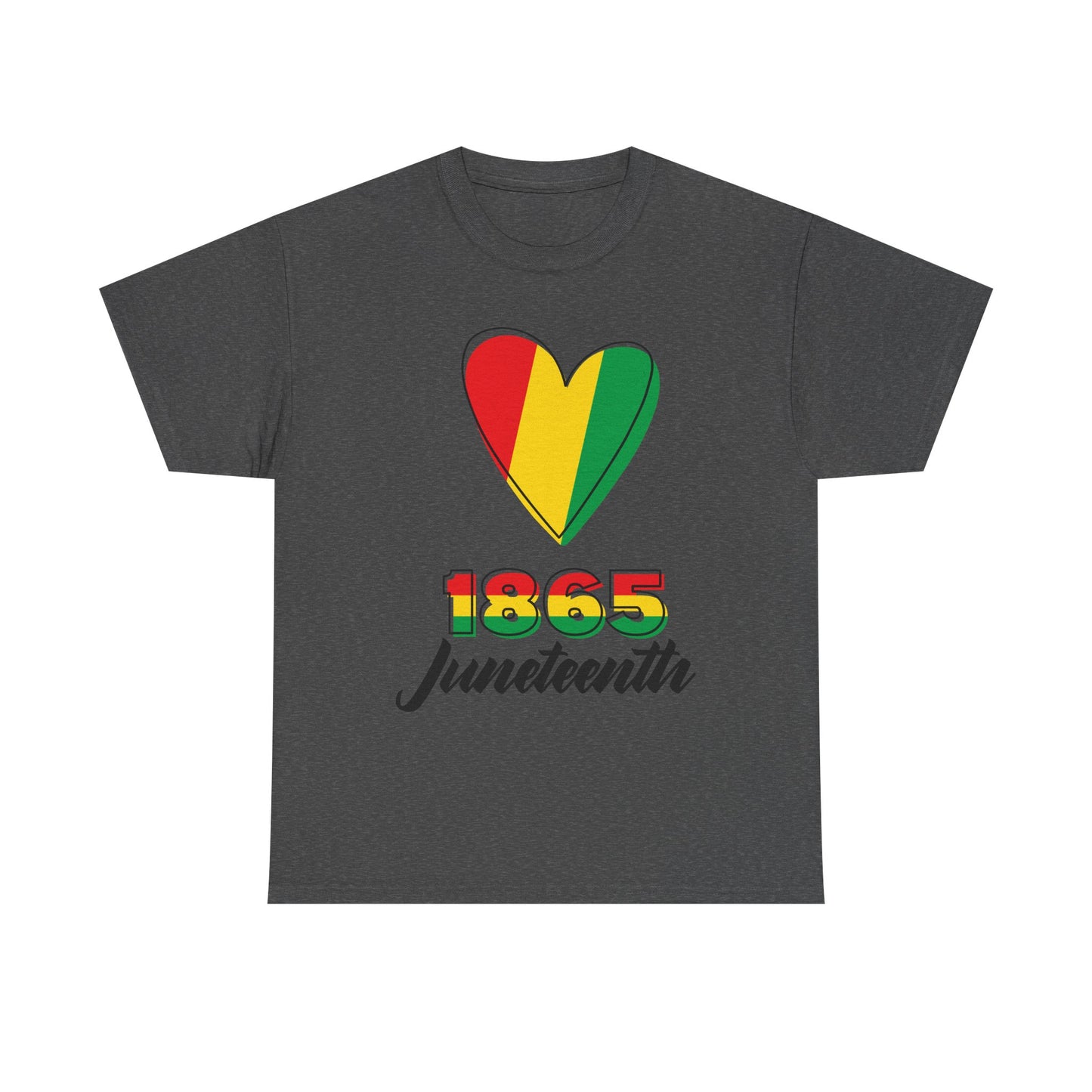 Juneteenth Heart Unisex Heavy Cotton Tee, Celebrate Freedom, Heritage Spirit Shirt, Black History Month Gift, Casual Tee for All