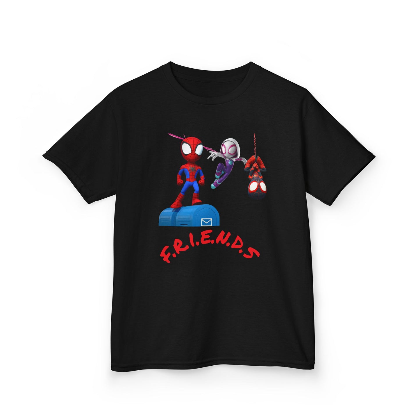 Kids' Friends Spider-Man Tee - Fun & Colorful Cotton T-Shirt for Young Superheroes