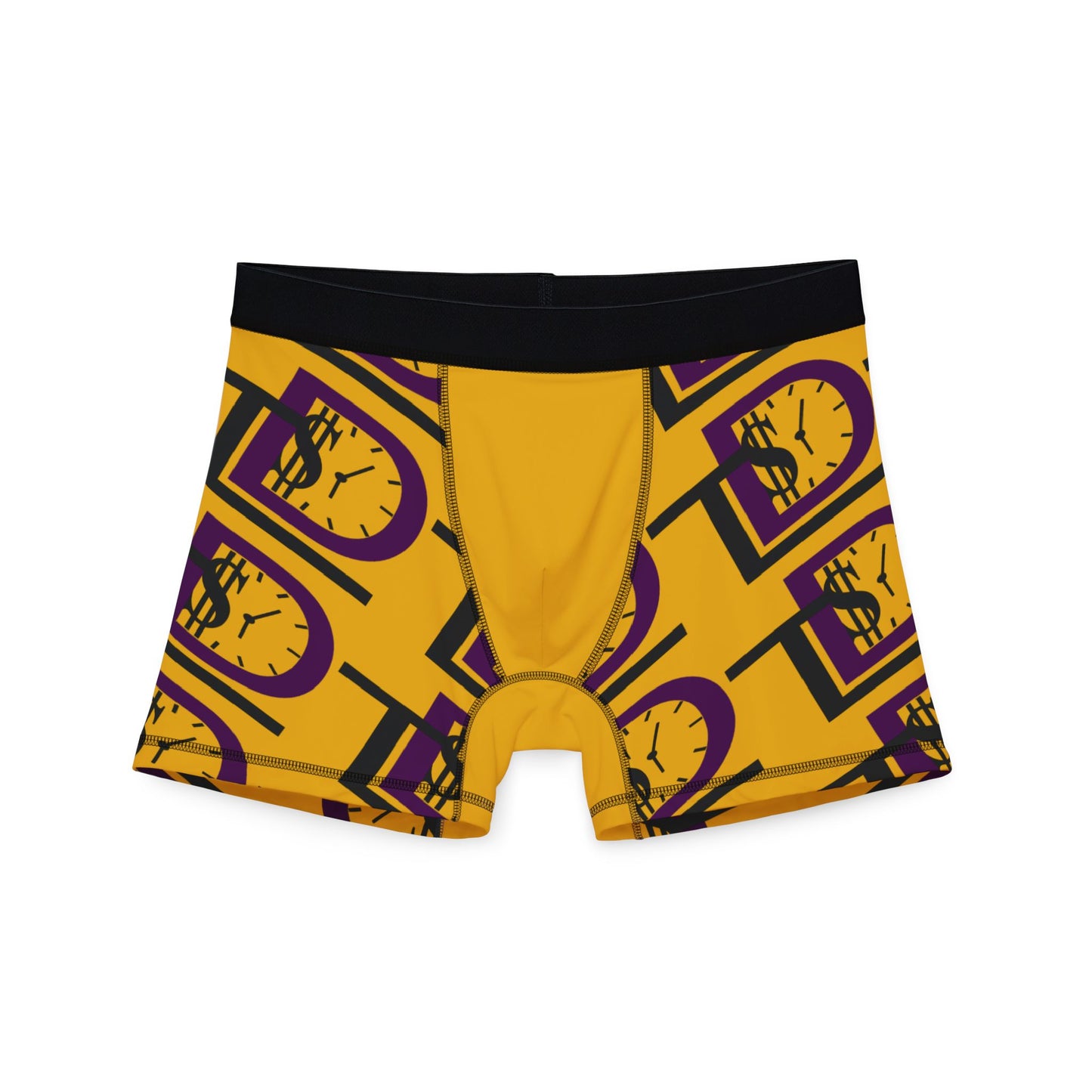 Stylish Men's Boxers with Clock and Dollar Design - Perfect for Everyday Comfort