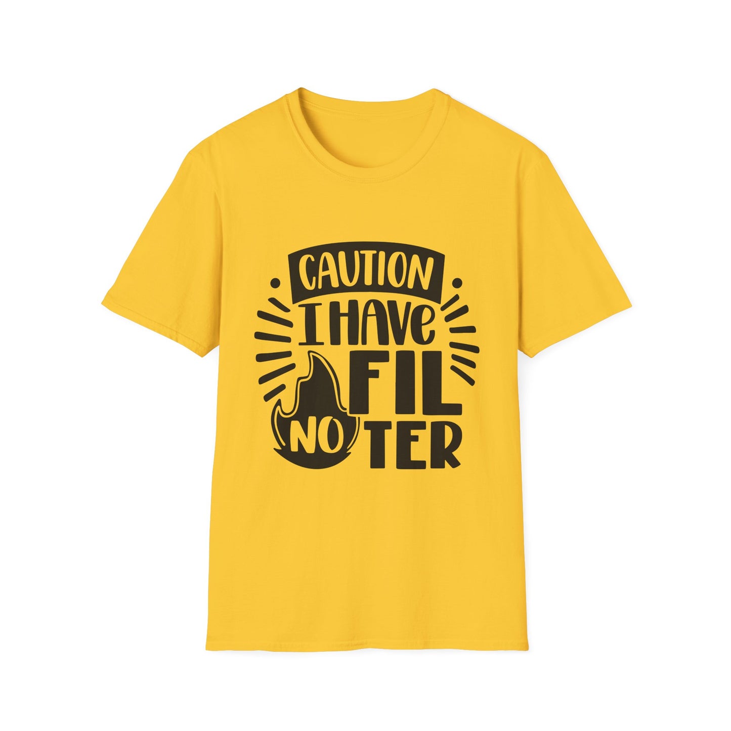 Caution: I Have No Filter Unisex Softstyle T-Shirt - Fun and Quirky Graphic Tee for Casual Wear