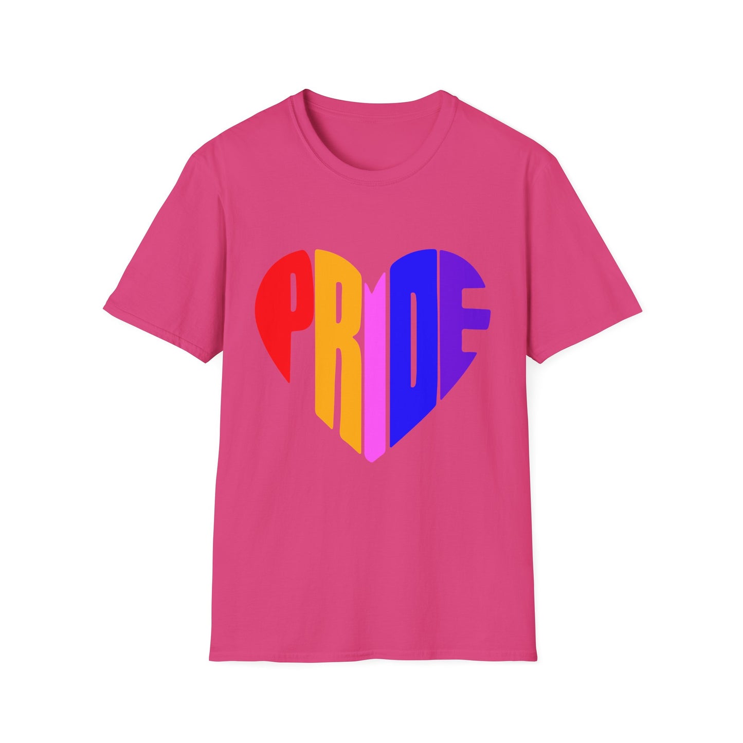 Pride Heart T-Shirt, LGBTQ Apparel, Unisex T-Shirt, Softstyle Tee, Gay Pride Shirt, Celebration Wear, Rainbow Love Tee
