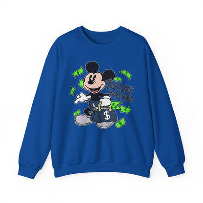 Mickey Mouse Secure the Bag Sweatshirt, Fun Crewneck, Trendy Unisex Apparel, Gift for Disney Lovers, Cozy Streetwear