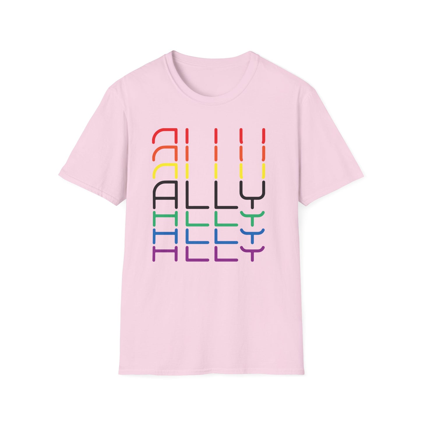 Pride Ally Unisex T-Shirt | Softstyle Tee for LGBTQ+ Support | Perfect for Pride Month, Festivals, or Everyday Wear