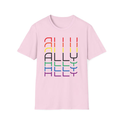 Pride Ally Unisex T-Shirt | Softstyle Tee for LGBTQ+ Support | Perfect for Pride Month, Festivals, or Everyday Wear