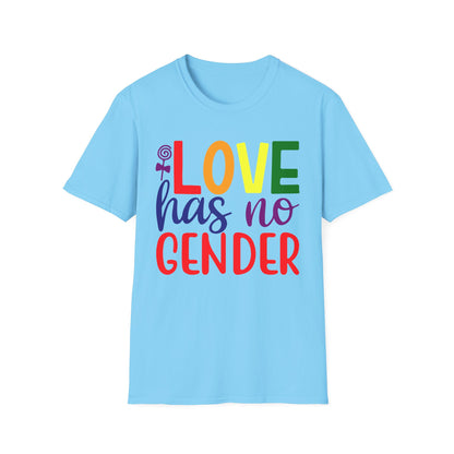 Love Has No Gender Unisex T-Shirt, LGBTQ+ Pride Tee, Comfort Fit Shirt, Gift for Allies, Inclusivity Apparel, Birthday Celebration Top