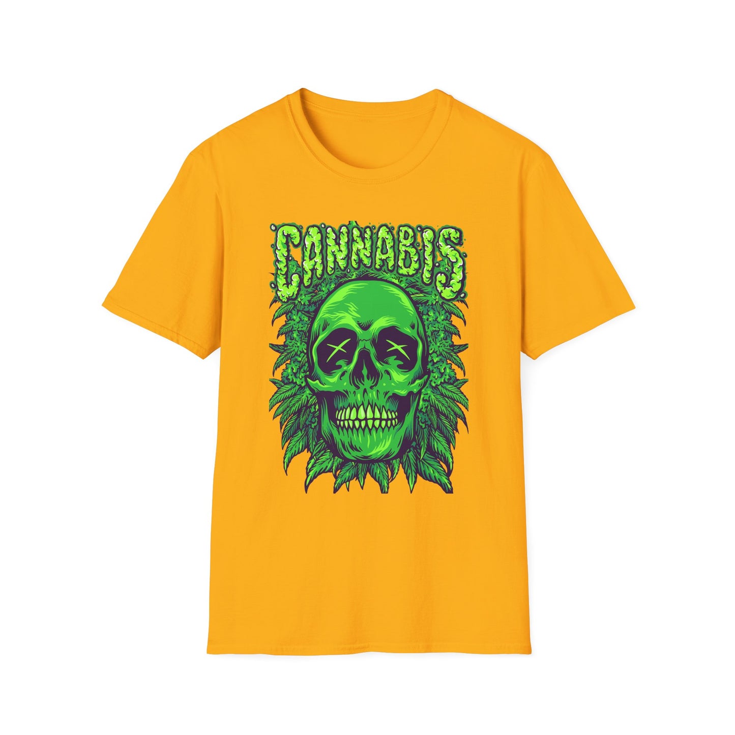 Green Skull Cannabis Unisex T-Shirt – Perfect for Stoner Culture and Everyday Wear