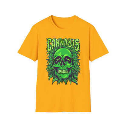Green Skull Cannabis Unisex T-Shirt – Perfect for Stoner Culture and Everyday Wear