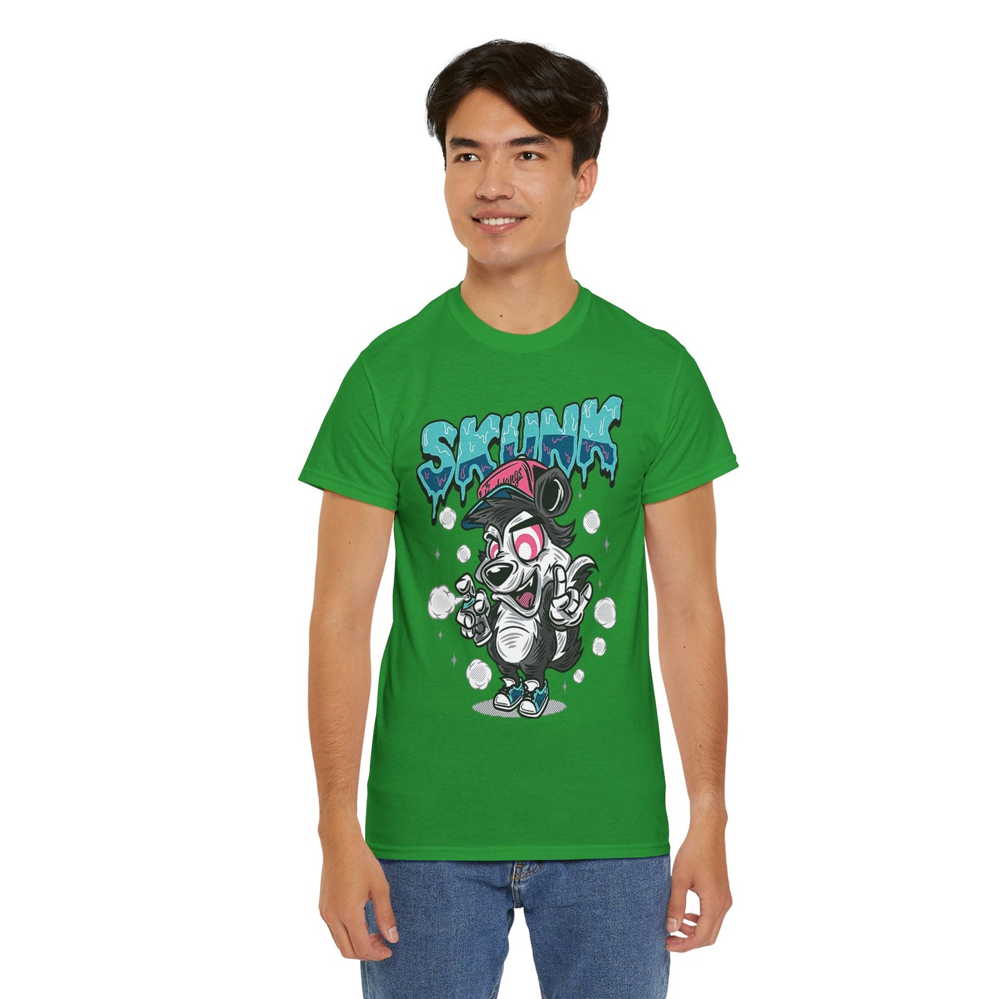 Cool Cartoon Graphic Tee - 'Skunk' Design, Unisex Heavy Cotton T-Shirt